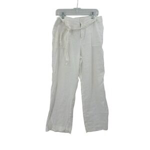 Adrienne Vittadini Linen Wide leg Pants Womens‎ size 10 Lagenlook Beach Vacation